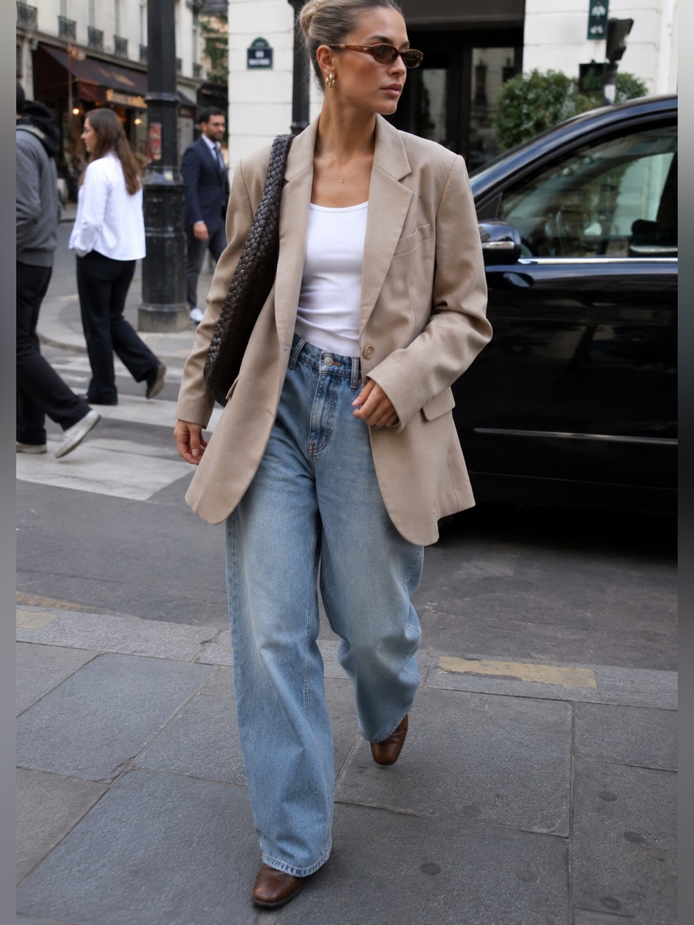 H&M Oversized Beige Blazer NWT | Relaxed Tailored Single-Breasted Jacket Size S